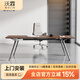 沃霖 辦公家具老板桌辦公桌主管桌總裁桌簡(jiǎn)約財務(wù)桌輕奢班臺經(jīng)理桌 胡桃木色【1.6米無(wú)側柜】 二代【簡(jiǎn)約線(xiàn)盒】