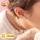 中國黃金（CHINA GOLD）鏤空雙生蝴蝶流蘇足銀耳釘女耳環(huán)女朋友生日中考百日誓師禮物 足銀鏤空雙生蝴蝶流蘇耳釘【今/次日達】