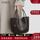 viney牛皮水桶包包女包編織包菜籃子斜挎包生日三八38女神節禮物老婆 【酒咖色】3.8節送媽媽高檔實(shí)用輕奢單肩包 時(shí)尚品牌大容量通勤手提包