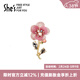 She's茜子唯愛(ài)序曲原創(chuàng  )山茶花胸針高檔胸花別針絲巾扣配飾38節禮物女 粉色A0