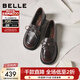 百麗（Belle）復古蝴蝶結牛皮樂(lè )福鞋女商場(chǎng)同款便士樂(lè )福鞋E8L1DCA5 咖色 35