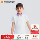 moodytiger女童polo衫防曬速干夏季兒童短袖T恤吸汗高彈修身簡(jiǎn)約戶(hù)外運動(dòng)衣