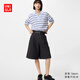 優(yōu)衣庫女裝針織打褶中褲26春夏新款485178 09 黑色 L