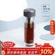 膳魔師（THERMOS）雙層玻璃杯400ml高硼硅水杯子茶水分離茶杯帶茶漏TCGA-400-D-GY