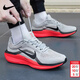 耐克（NIKE）男鞋 2026新款春季運動(dòng)鞋WINFLO 11緩震跑鞋耐磨透氣通勤跑步鞋 灰紅黑勾-008 【全掌型air氣墊】 42.5