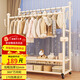 順優(yōu)加粗32管雙桿衣帽架臥室落地室內晾曬衣服架可移動(dòng)150白色SY-443