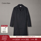 Calvin Klein高級成衣系列春秋男士商務(wù)休閑通勤ck暗襟翻領(lǐng)中長(cháng)款風(fēng)衣款外套 BAE-太空黑 M