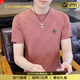 EASTERN CAMEL品牌奢侈男士高端t恤短袖2026夏季圓領(lǐng)商務(wù)中年上衣專(zhuān)柜男裝半袖 磚紅【退換0運費】 L 【111-120】