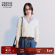 Teenie Weenie【UPF50+防曬衣】小熊春夏季藍色毛針織開(kāi)衫空調衫女 白色 S (160)