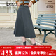 百圖betu女裝秋季新款半身裙韓系簡(jiǎn)約高腰顯瘦半身裙女2309T81 深灰 M
