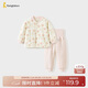 童泰（TONGTAI）寶寶套裝秋冬季純棉夾棉嬰兒衣服兒童內衣睡衣家居服粉色90cm