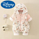 迪士尼（Disney）嬰兒連體衣秋冬季加絨加厚女寶寶戴帽棉衣新生兒超萌洋氣外出服 梅花鹿加絨加厚(粉色) 80cm (6-10個(gè)月)