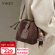 viney牛皮包包女包休閑水桶包通勤斜挎單肩包生日禮物高級感送女友老婆