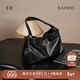 半坡飾族（bampo）女包包新款福瑞方方包頭層牛皮大容量輕奢單肩斜挎包元旦禮物 墨碳黑【葫蘆專(zhuān)屬五金】