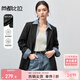 尚都比拉2025年春秋新款休閑氣質(zhì)西裝外套女職業(yè)通勤面試小西服 黑色 M