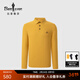 比音勒芬【親膚干爽】春秋季男士上衣輕商務(wù)休閑百搭多色長(cháng)袖polo衫打底衫 23深黃 L （105）