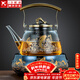 陶瓷電陶爐煮茶器玻璃燒水壺功夫茶具套裝煮茶爐泡茶壺黑白茶紅茶普洱專(zhuān)用蒸汽家用透明 線(xiàn)控陶爐(雅韻魚(yú)躍龍門(mén))金銀燒+透明金提壺