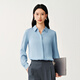 譚飛【啞光真絲襯衫】2026年春季新款桑蠶絲氣質(zhì)長(cháng)袖襯衣上衣高級感女 淺藍色 L