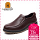 老人頭（LAORENTOU）皮鞋男士牛皮套腳商務(wù)休閑鞋牛筋底耐磨耐滑男單鞋 922986 棕41