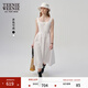 Teenie Weenie小熊白色連衣裙夏季優(yōu)雅氣質(zhì)黑色法式連身裙 白色 XS