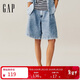 蓋璞女裝2025夏季新款淺色水洗寬松牛仔短褲做舊短褲美版739856
