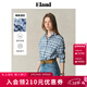 ELAND【亞麻】衣戀襯衫女翻領(lǐng)后背抽碎褶長(cháng)袖寬松25夏季新款淡人 藍色(50)Blue-A款EEYCF23M01 M /165