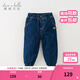 戴維貝拉（DAVE＆BELLA）兒童牛仔褲男童棉褲洋氣幼兒長(cháng)褲加厚小童休閑褲秋冬新款童褲 牛仔藍【現貨】 120 cm（建議身高110-120cm）