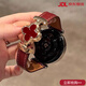 方哲品牌原裝適用華為Watch5手表帶gt5pro四葉草磁吸扣GT6皮質(zhì)watch4Pro新年款高級感真皮女士時(shí)尚腕帶 安可拉紅淺金扣紅花 華為GT6/GT5【41MM表盤(pán)】18mm