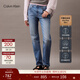 Calvin KleinJeans四季款女士經(jīng)典休閑通勤ck藍色洗水中腰修身顯瘦牛仔褲 VLN-牛仔藍 25