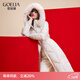 歌莉婭（GOELIA）長(cháng)款羽絨服女今年冬季保暖白色鵝絨連帽外套1BDC8D840 05W米白 S