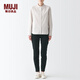 MUJI女式 橫豎彈力牛仔 緊身褲 褲子 長(cháng)褲 休閑褲 女裝女款 BEA53A2S 深黑色 27inch