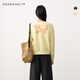 GREEN BELT礫色淺春26春短款刺繡提花針織開(kāi)衫長(cháng)袖顯瘦圓領(lǐng)上衣