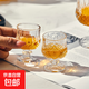 創(chuàng  )意復古刻花小酒杯玻璃杯迷你清酒杯高腳杯ins風(fēng) 刻花小酒杯6只