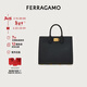 菲拉格慕（Ferragamo）女士黑色Studio手提包（中號） 0740941 新年禮物送女友