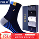 POLO男士加厚保暖毛巾襪中筒襪5雙裝 冬季御寒吸汗毛圈彩色條紋跑步襪 5雙 五色【型號8664-毛巾襪】 39-45碼鞋合適