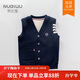 努比屋 兒童馬甲男孩秋季馬夾大童外穿背心男童春秋坎肩衣服 藏青色 110