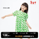 little MO&Co.童裝夏裝裙子女童純棉碎花裙兒童短袖連衣裙小女孩 翠綠色 140 140/64
