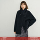 顏域綿羊毛紅色毛呢外套女2024新款冬季氣質(zhì)中長(cháng)款圓領(lǐng)雙面呢大衣 深灰 M/38