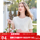 百圖betu女裝2025春夏新款T恤法式圓領(lǐng)提花肌理短袖上衣女2502T28 淺杏色 L