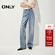 ONLY2026春季新款酷感復古水洗高腰寬松直筒牛仔褲女|126132098 J33 350水洗牛仔藍 S S褲長(cháng)減短