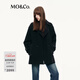 MO&Co.毛呢大衣2025秋新品綿羊毛雙面呢復古領(lǐng)袢金扣斗篷外套MBE3OVC004 黑色 XS /155
