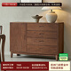 尋木之旅實(shí)木斗柜餐廳家用餐邊柜斗櫥黑胡桃木斗柜收納柜客廳全實(shí)木儲物柜 無(wú)輔材 120*40*90cm