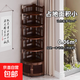 轉角置物架書(shū)架客廳轉角柜墻角柜餐廳角落柜沙發(fā)三角柜邊角柜茶柜 【加厚】六層仿古帶門(mén)款