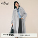 伊芙麗（eifini）伊芙麗風(fēng)衣式設計感氣質(zhì)毛呢外套女款2025秋季新款 曉霧灰 羊絨版 M 110-120斤
