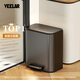 VEELAR客廳垃圾桶家用大號帶蓋廚房專(zhuān)用衛生間高顏值不銹鋼輕奢2025新款 【客廳/廚房推薦】火山石灰23L