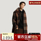 阿迪達斯（adidas）三葉草男子休閑絨面寬松風(fēng)衣外套格子大衣KU5613 KU5613 L