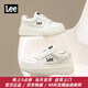 Lee小白鞋女2026春季新款復古厚底增高鞋系帶輕便板鞋百搭休閑運動(dòng)鞋 純白 37