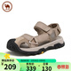 駱駝牌 鏤空透氣包頭戶(hù)外沙灘休閑魔術(shù)貼男涼鞋P14M307605沙色42 