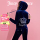 橘滋（Juicy Couture）【博主同款】四方立絨外套女25年秋冬絲絨上衣 藏青 2XL