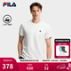 FILA 斐樂(lè )官方男子針織短袖衫夏新款時(shí)尚休閑簡(jiǎn)約基礎圓領(lǐng)T恤 云白-WT L 175/96A/L